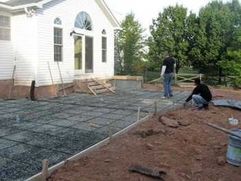 forming pouring concrete patio ashburn va
